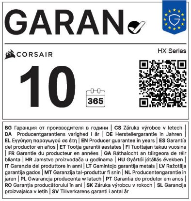 Napajanje 1500W CORSAIR HX1500i CP-9020309-EU, ATX 3.1, 140mm vent., 80+ Platinum, modularno