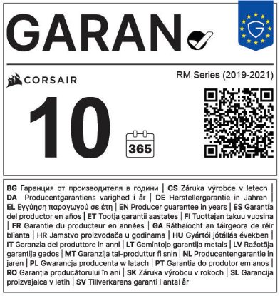 Napajanje 1000W, CORSAIR RM1000e 2025, CP-9020297-EU, ATX 3.1, 120mm vent., 80+ Gold, modularno