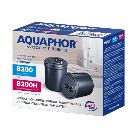 Zamjenski uložak za filter za vodu AQUAPHOR Modern B200H za tvrdu vodu, 2 kom