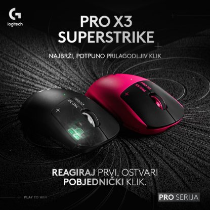 Miš LOGITECH PRO X3 Superstrike, Gaming, optički, 48000dpi, USB, magenta