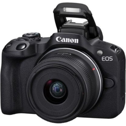 Digitalni fotoaparat CANON EOS R50 + RF-S 18-45mm F4.5-6.3 IS STM, crni, 24.2 Mpixela, 2.5x optički zoom