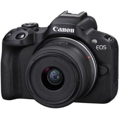 Digitalni fotoaparat CANON EOS R50 + RF-S 18-45mm F4.5-6.3 IS STM, crni, 24.2 Mpixela, 2.5x optički zoom