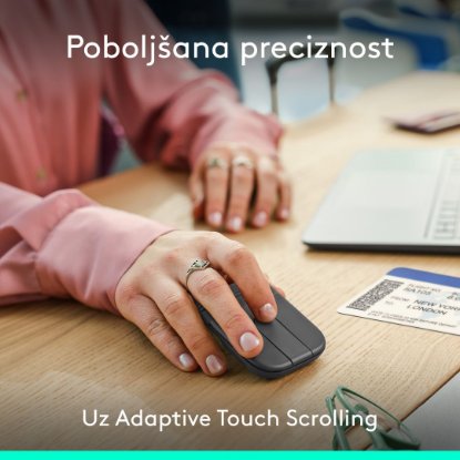 Miš LOGITECH Mobi Fold, bežični, crni
