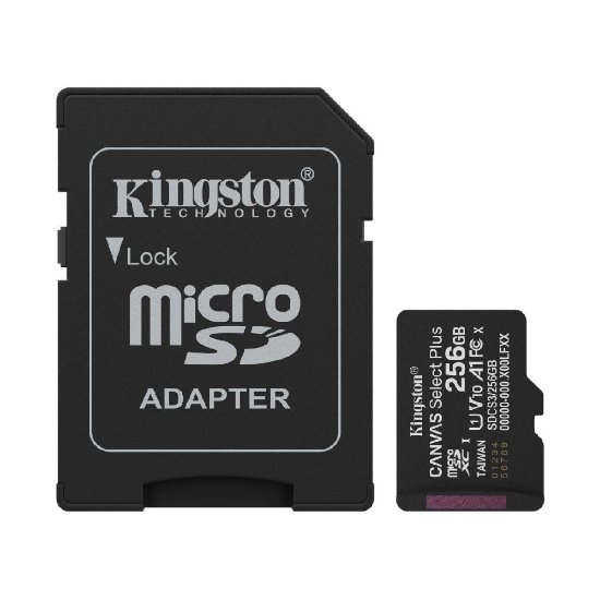 Memorijska kartica KINGSTON Canvas Select Plus SDCS3/256GB, microSDXC, Class 10 UHS-I, s adapterom