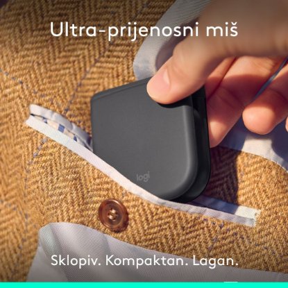 Miš LOGITECH Mobi Fold, bežični, crni