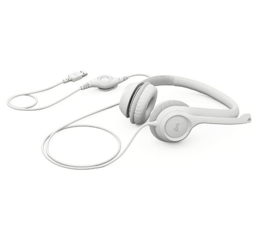 Slušalice LOGITECH H390, USB, bijele