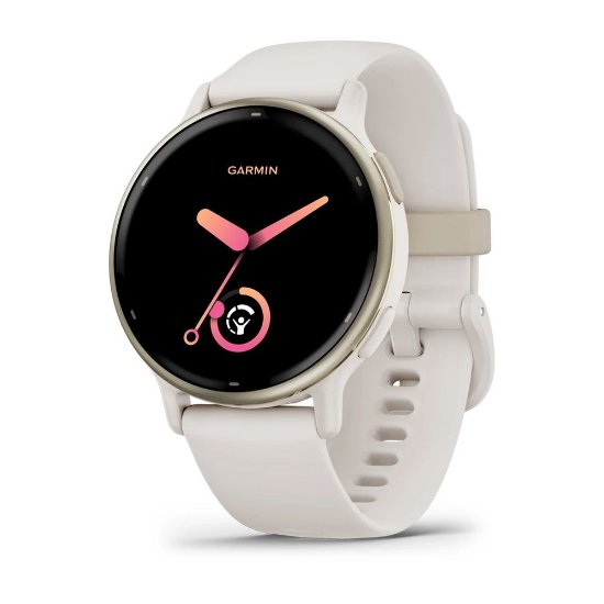 IZLOŽBENI - Pametni sat GARMIN Vivoactive 5, senzor otkucaja, GPS, zlatni/bijeli remen