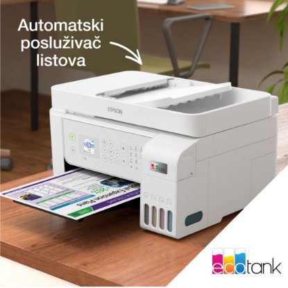 Multifunkcijski printer EPSON EcoTank L5316, printer/scanner/copy/fax, 5760 dpi, USB, LAN, WiFi, bijeli
