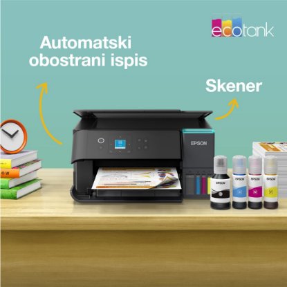Multifunkcijski printer EPSON EcoTank L4360, printer/scanner/copy, 4800 x 1200, USB, WiFi, crni