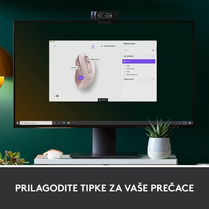 Miš LOGITECH M650 L, bežični, optički, 4000dpi, USB, BT, rozi