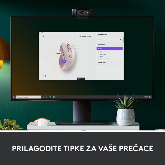 Miš LOGITECH M650 L, bežični, optički, 4000dpi, USB, BT, rozi