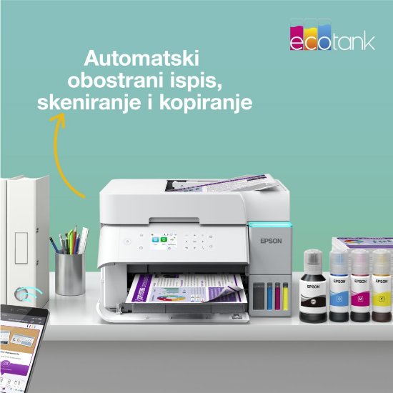 Epson Multifunkcijski printer EcoTank L6376, printer/scanner/copy, 4800 x 1200, USB, LAN, WiFi, bijeli
