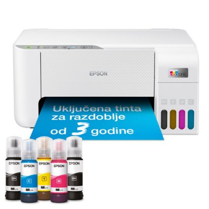 Multifunkcijski printer EPSON EcoTank L3276, printer/scanner/copy, 5760 x 1440, WiFi, USB, bijeli