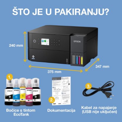 Multifunkcijski printer EPSON EcoTank L6360, printer/scanner/copy, 4800 x 1200, USB, LAN, WiFi, crni