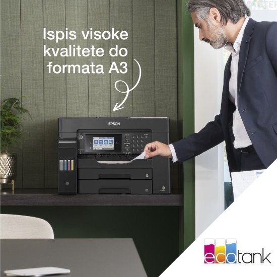 Epson Multifunkcijski printer EcoTank L15150, printer/scanner/copy/fax, A3, 4800 dpi, USB, LAN, WiFi, crni