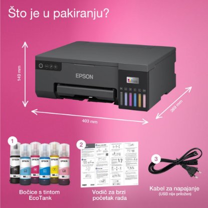 Printer EPSON EcoTank L8050 Photo, tintni, USB, WiFi, crni