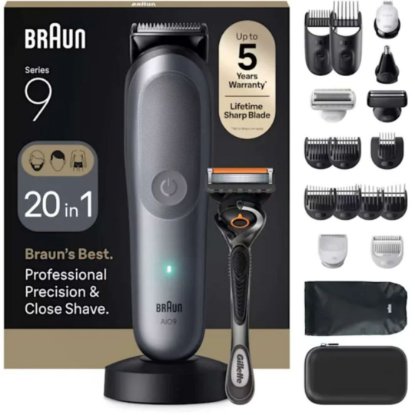 Trimer za bradu BRAUN AIO Serija 9 9500, 20u1, sivi