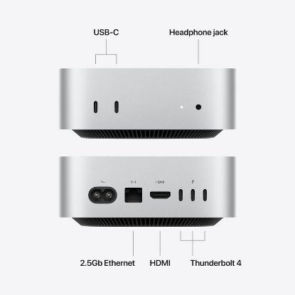 Računalo APPLE MAC MINI MHQM4ZE/A /  M6 12-core CPU, 12-core GPU, 24 GB RAM, 512 GB SSD, srebrno