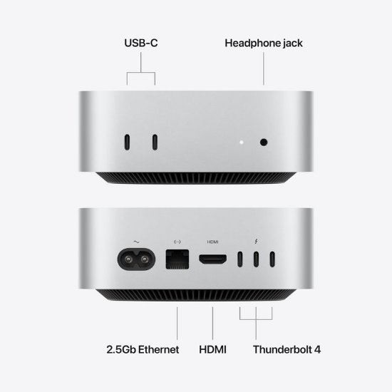Računalo APPLE MAC MINI MHQM4ZE/A /  M6 12-core CPU, 12-core GPU, 24 GB RAM, 512 GB SSD, srebrno