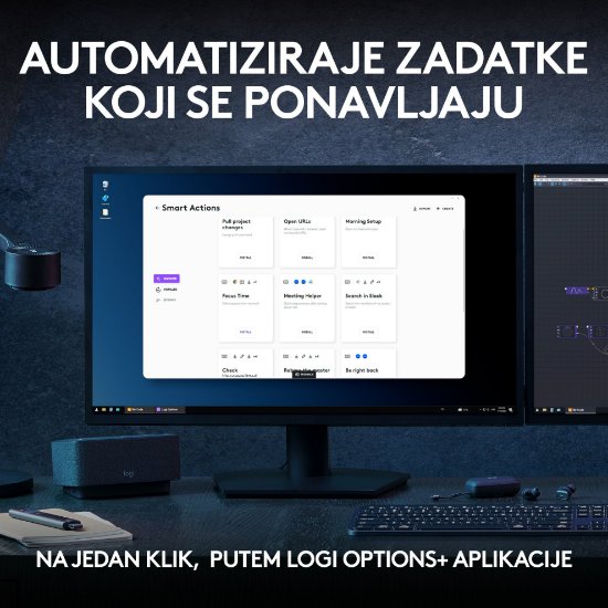 Tipkovnica + miš LOGITECH MX Keys S Combo, bežični, US layout, sivi