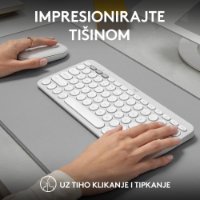 Tipkovnica + miš LOGITECH Pebble 2 Combo, bežična, bijela