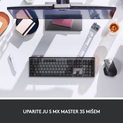 Tipkovnica LOGITECH MX Mechanical Tactile Quiet, bežična, BT, crna