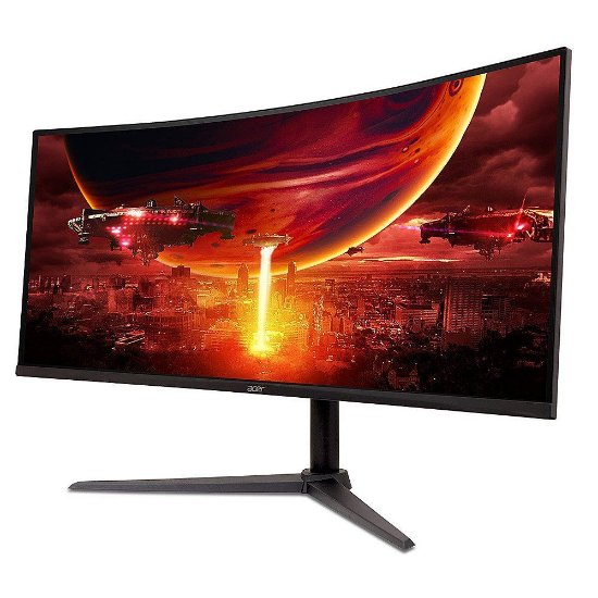 IZLOŽBENI - Gaming monitor 34" ACER XZ342CUV3 UM.CX2EE.305, UWQHD, VA, 180Hz, 1ms, 400cd/m2, FreeSync, zakrivljeni, zvučnici, crni