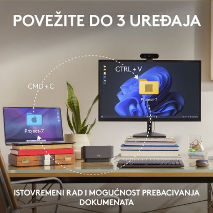 Miš LOGITECH MX Anywhere 3S, laserski, bežični, BT, rozi