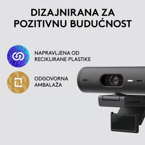 Web kamera LOGITECH Brio 500, crna