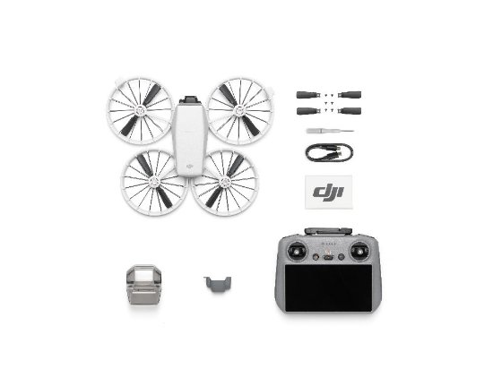 Dron DJI Flip (DJI RC 2), 4K UHD kamera, 3-axis gimbal, vrijeme leta do 31min, upravljanje daljinskim upravljačem, sivi