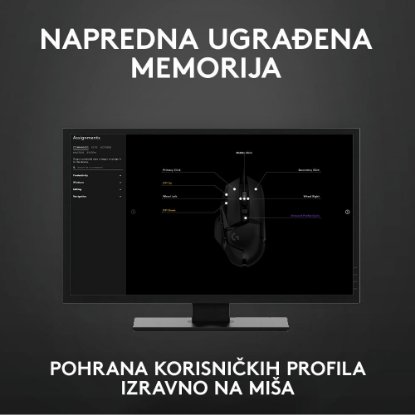 Miš LOGITECH Gaming G502 Hero RGB, optički, 25600dpi, crni, USB