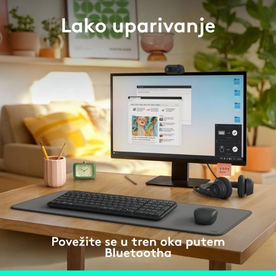 Tipkovnica LOGITECH K250 Compact Bluetooth Combo, bežična, crna
