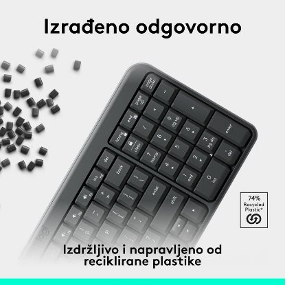 Tipkovnica LOGITECH K250 Compact Bluetooth Combo, bežična, crna