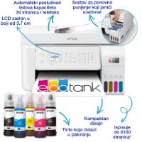 Multifunkcijski printer EPSON EcoTank L5316, printer/scanner/copy/fax, 5760 dpi, USB, LAN, WiFi, bijeli