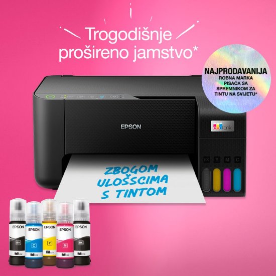Multifunkcijski printer EPSON EcoTank L3270, printer/scanner/copy, 5760 x 1440, WiFi, USB, crni