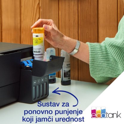 Multifunkcijski printer EPSON EcoTank L3280, printer/scanner/copy, 5760 x 1440, WiFi, USB, crni