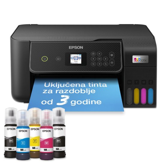 Epson Multifunkcijski printer EcoTank L3280, printer/scanner/copy, 5760 x 1440, WiFi, USB, crni