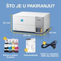Multifunkcijski printer EPSON EcoTank L4366, printer/scanner/copy, 4800 x 1200, USB, WiFi, bijeli
