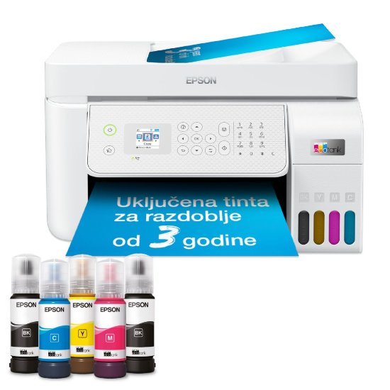 Epson Multifunkcijski printer EcoTank L5316, printer/scanner/copy/fax, 5760 dpi, USB, LAN, WiFi, bijeli