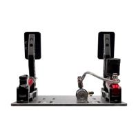 Pedale SIMAGIC P2000-S100RF Crimson Edition, Gaming, PC, 2 pedale, hidraulične, 100 kg Load Cell, crne