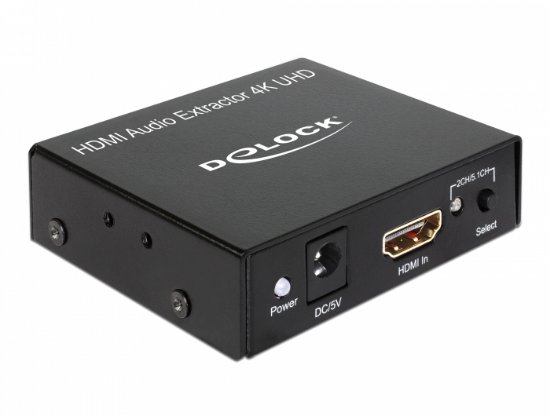 Delock Razdjelnik audio signala, 1x IN HDMI-A 19 pin (Ž ) na 1x HDMI-A 19 pin (Ž ), 1x 3.5MM, 1x Toslink (Ž ), 1x RCA (Ž ), 4K 30Hz