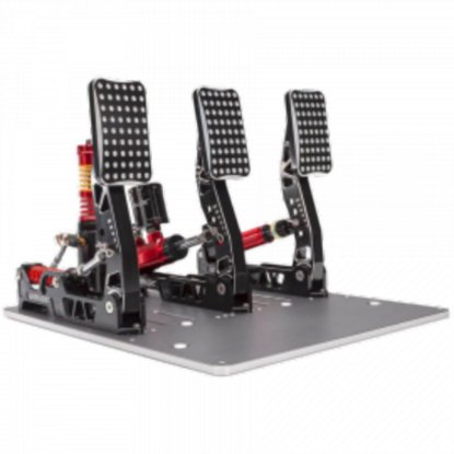 Pedale SIMAGIC P2000-S200R S310 Crimson Edition, Gaming, PC, 3 pedale, hidraulične, 200 kg Load Cell, crne