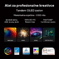 Laptop ASUS ProArt P16 H7607BA-SE004X / NVIDIA RTX Spark N1X, 64GB, 1000GB SSD, NVIDIA Blackwell RTX GPU, 16" UHD+ OLED Touch, Windows 11 Pro, crni