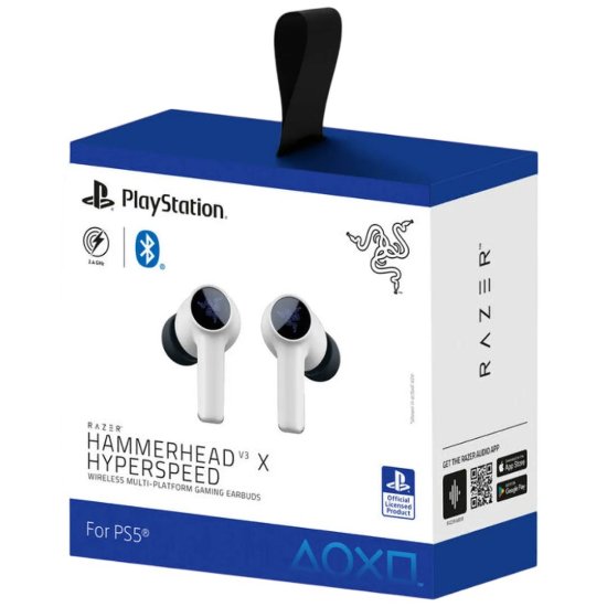 Slušalice RAZER Hammerhead V3 X HyperSpeed for PlayStation, bežične, BT, bijele