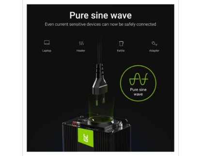 Strujni inverter GREEN CELL, 12V na 230V, 1000W/2000W Pure Sine Wave (INV09)