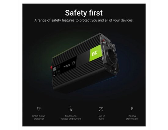 Strujni inverter GREEN CELL, 12V na 220V, 1000W/2000W (INV08)