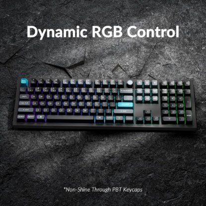 Tipkovnica KEYCHRON Q6 Ultra, RGB, Silk POM Red Switch, UK Layout, bežična, crna