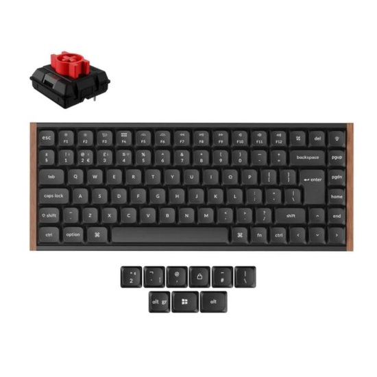 Tipkovnica KEYCHRON K3 Ultra, RGB, Milk POM Red Switch, UK Layout, bežična, crna