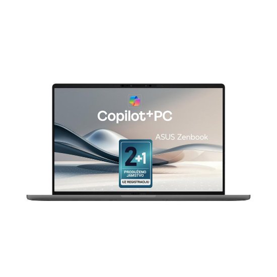 Laptop ASUS Zenbook 14 UX3407RA-QD026X / Snapdragon Elite X1E 78 100, 32GB, 1TB SSD, Qualcomm Adreno, 14" WUXGA OLED, Windows 11 Pro, sivi
