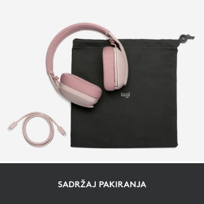 Slušalice LOGITECH Zone Vibe 100, bežične, BT, roze